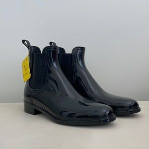 Lemon Jelly Black Rain Boots